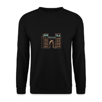 Ischtar-Tor Stadttor von Babylon - Unisex Pullover - Schwarz - Vorne - Alina (178cm) & Michal (187cm)