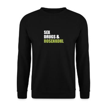 SEX DRUGS AND ROSENKOHL - Unisex Pullover - Schwarz - Vorne - Alina (178cm) & Michal (187cm)