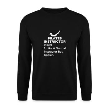 Damen Funny Pilates Instruktor Definition für A. - Unisex Pullover - Schwarz - Vorne - Alina (178cm) & Michal (187cm)