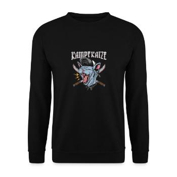 Kampfkatze - Unisex Pullover - Schwarz - Vorne - Alina (178cm) & Michal (187cm)