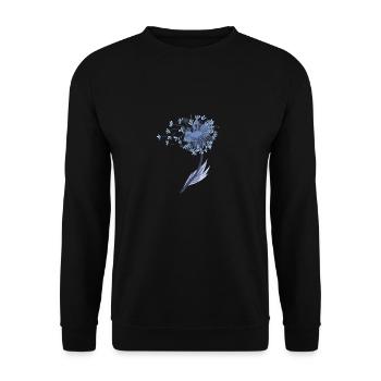 Pissenlit pissenlit graines soufflant vent symbole - Sweat-shirt Unisexe - noir - Devant - Alina (178cm) & Michal (187cm)