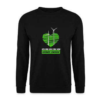 Windpark Windrad Herz Windenergie - Unisex Pullover - Schwarz - Vorne - Alina (178cm) & Michal (187cm)