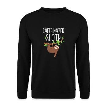 Caffeinated Sloth - Funny Sloth Coffee Lover Gift - Unisex Sweatshirt - black - Front - Alina (178cm) & Michal (187cm)