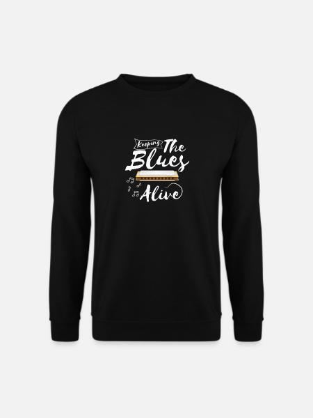 Mundharmonika Blues Harp Jazz Design Produkt - Unisex Pullover - Schwarz