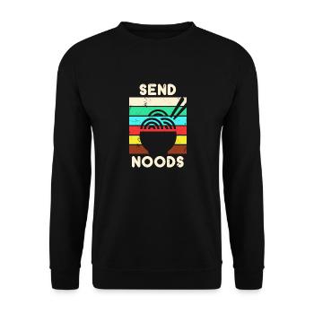 Ramen Lovers Geschenkdesign Senden Sie Noods Funny - Unisex Pullover - Schwarz - Vorne - Alina (178cm) & Michal (187cm)