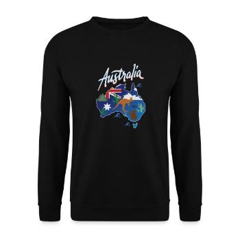 Voyage Australie Fun Aussie Map Gift Design Idea - Sweat-shirt Unisexe - noir - Devant - Alina (178cm) & Michal (187cm)