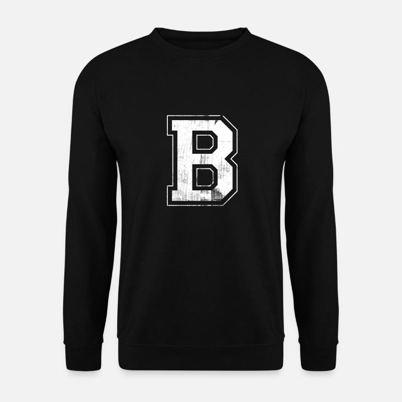 B Anfangsbuchstabe B College Schrift Name Stadt - Unisex Pullover - Schwarz