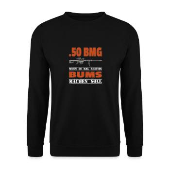 .50 BMG wenn's richtig BUMS machen... Schützenfest - Unisex Pullover - Schwarz - Vorne - Alina (178cm) & Michal (187cm)
