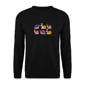 Snails Insects Gardening Snail Lover Gift Cute - Unisex Pullover - Schwarz - Vorne - Alina (178cm) & Michal (187cm)