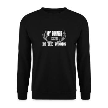 Hunter Hunter Hunt Hunt Hunt Hunt Hunt - Unisex Sweatshirt - black - Front - Alina (178cm) & Michal (187cm)