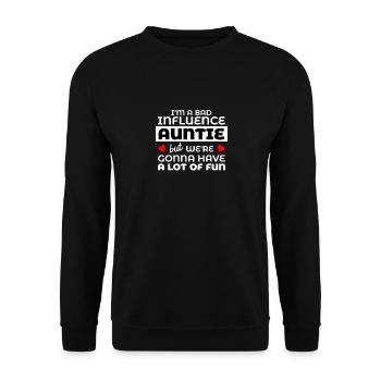 Meilleur t-shirt tante cadeau de nièce neveu - Sweat-shirt Unisexe - noir - Devant - Alina (178cm) & Michal (187cm)