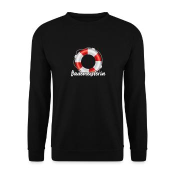 Bademeisterin Schwimmmeisterin Rettungsschwimmerin - Unisex Pullover - Schwarz - Vorne - Alina (178cm) & Michal (187cm)