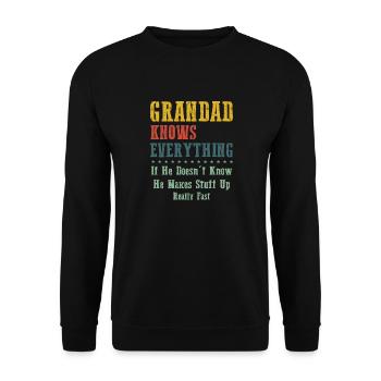 Grandad Knows Everything - Sweat-shirt Unisexe - noir - Devant - Alina (178cm) & Michal (187cm)