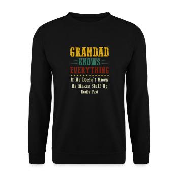 Grandad Know Everything - Sweat-shirt Unisexe - noir - Devant - Alina (178cm) & Michal (187cm)
