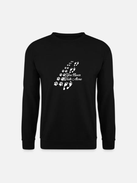 You never walk alone Hund Hundeliebhaber Geschenk - Unisex Pullover - Schwarz