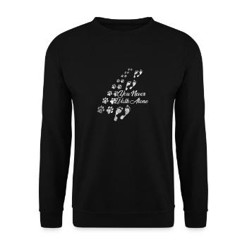 You never walk alone dog dog lover gift - Unisex Sweatshirt - black - Front - Alina (178cm) & Michal (187cm)