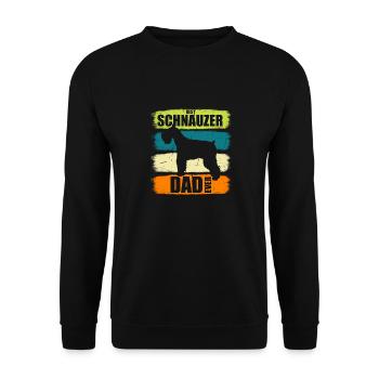 Vintage Best Schnauzer Dad ever - Dog Lover Owner - Unisex Pullover - Schwarz - Vorne - Alina (178cm) & Michal (187cm)