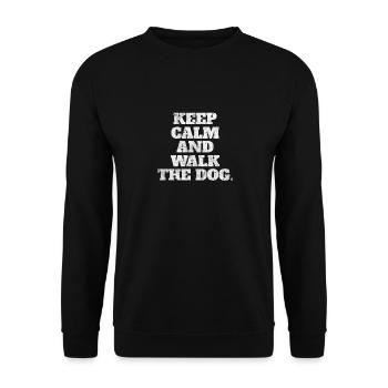 Gardez votre calme et promenez le chien chien en disant cadeau - Sweat-shirt Unisexe - noir - Devant - Alina (178cm) & Michal (187cm)