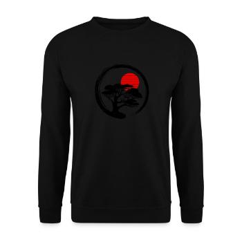 Bonsai Tree Japanese Circle Buddhist Zen Call - Sweat-shirt Unisexe - noir - Devant - Alina (178cm) & Michal (187cm)