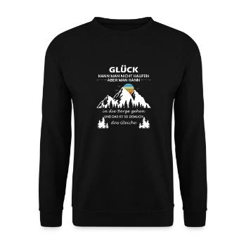 Glück kann man nicht kaufen aber man kann in die B - Unisex Pullover - Schwarz - Vorne - Alina (178cm) & Michal (187cm)