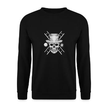 Schornsteinfeger Schornstein Totenkopf Kaminfeger - Unisex Pullover - Schwarz - Vorne - Alina (178cm) & Michal (187cm)