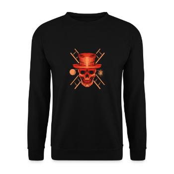 Schornsteinfeger Schornstein Totenkopf Kaminfeger - Unisex Pullover - Schwarz - Vorne - Alina (178cm) & Michal (187cm)