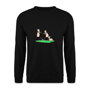 Sheep Playing Golf - Unisex Sweatshirt - black - Front - Alina (178cm) & Michal (187cm)