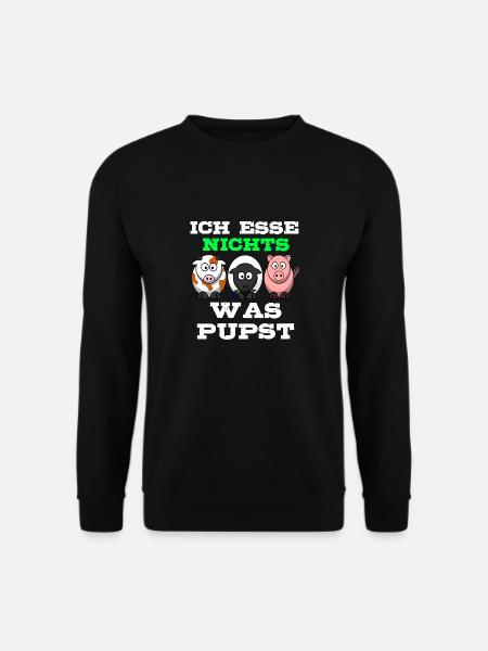 Vegetarier Vegetarierin vegetarisch fleischlos - Unisex Pullover - Schwarz