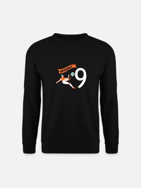 Fußball Geburtstag Grafik für Jungen 9 Jahre alt - Unisex Pullover - Schwarz