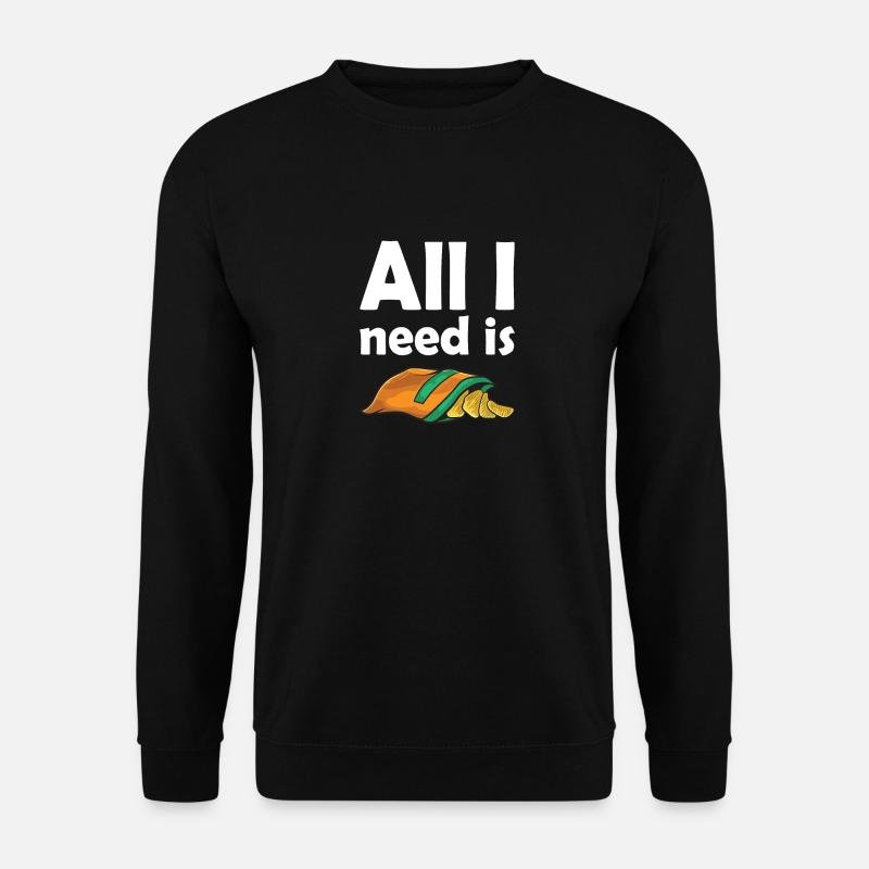 Chips Kartoffel Geschenk - Unisex Pullover - Schwarz