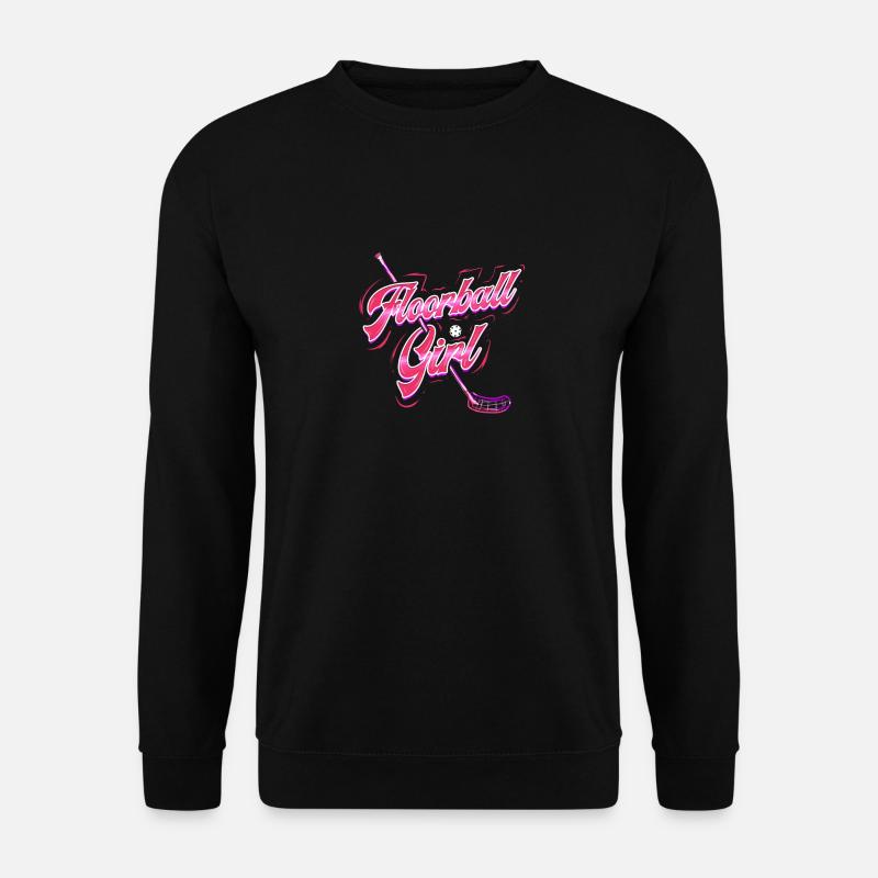 Floorball Girl Unihockey Mädchen Spieler Geschenk - Unisex Pullover - Schwarz