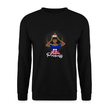 Haiti Haitian flag Ms. Princess I gift - Unisex Sweatshirt - black - Front - Alina (178cm) & Michal (187cm)