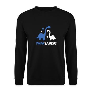 Papasaurus Geschenk für Vater Geburtstag Geschenki - Unisex Pullover - Schwarz - Vorne - Alina (178cm) & Michal (187cm)