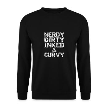 Ringard sale encré et sinueuse - Sweat-shirt Unisexe - noir - Devant - Alina (178cm) & Michal (187cm)