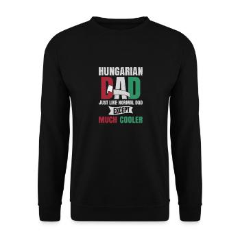 Ungarischer Vater ist viel cooler - Unisex Pullover - Schwarz - Vorne - Alina (178cm) & Michal (187cm)