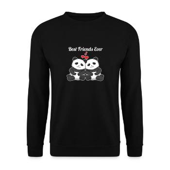 Meilleurs amis jamais Pandas Bff Meilleurs amis - Sweat-shirt Unisexe - noir - Devant - Alina (178cm) & Michal (187cm)