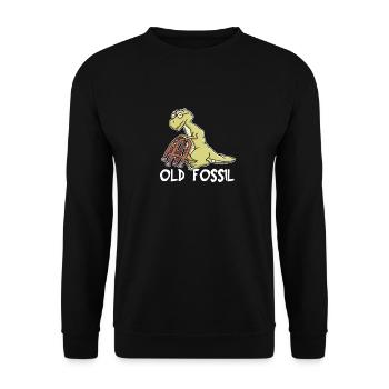 Humorous gift for old fossils and dinosaur fans - Unisex Sweatshirt - black - Front - Alina (178cm) & Michal (187cm)