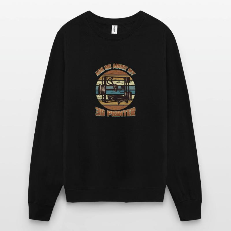 3D Nerd 3D Printer Retro Vintage Technology Printer Unisex Sweatshirt