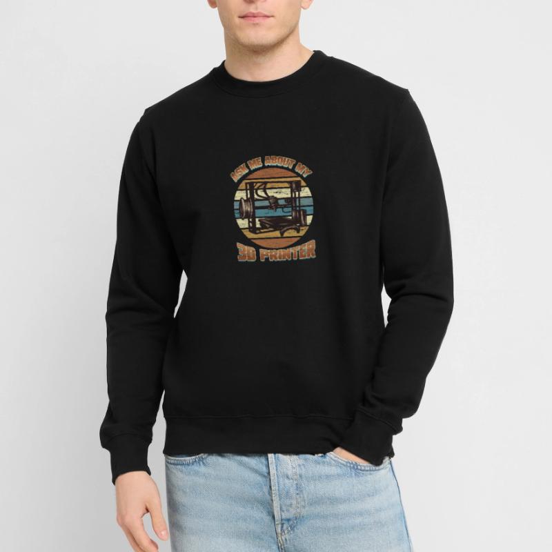 3D Nerd 3D Printer Retro Vintage Technology Printer Unisex Sweatshirt