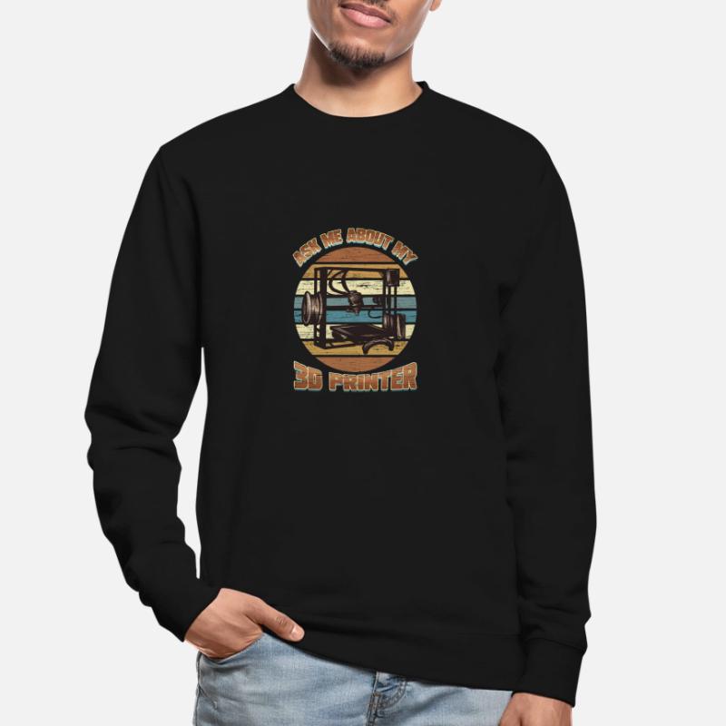 3D Nerd 3D Printer Retro Vintage Technik Drucker Unisex Pullover