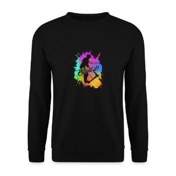 E-Scooter Stunt It Tretroller Elektro Geschenk - Unisex Pullover - Schwarz - Vorne - Alina (178cm) & Michal (187cm)
