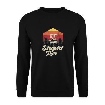 Dummes Baumscheiben-Golf-extremes Frisbee-Geschenk-Design - Unisex Pullover - Schwarz - Vorne - Alina (178cm) & Michal (187cm)