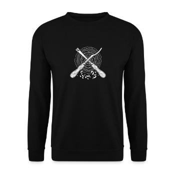 Carver tools - wood carving and wood wittling gift - Unisex Sweatshirt - black - Front - Alina (178cm) & Michal (187cm)