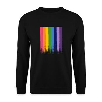 Arc-en-ciel drapeau LGBT - Sweat-shirt Unisexe - noir - Devant - Alina (178cm) & Michal (187cm)