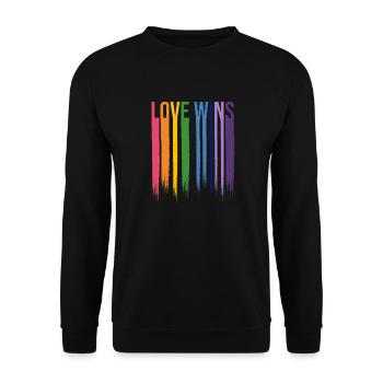 L'amour gagne l'arc-en-ciel gay LGBT - Sweat-shirt Unisexe - noir - Devant - Alina (178cm) & Michal (187cm)