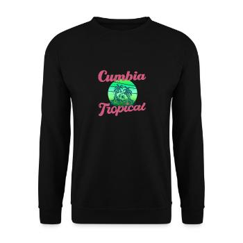 Cumbia Tropical Slim Fit product - Unisex Sweatshirt - black - Front - Alina (178cm) & Michal (187cm)