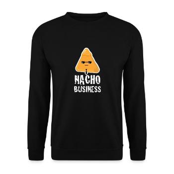 Entreprise Nacho. Grande chemise pour les hommes d'affaires. - Sweat-shirt Unisexe - noir - Devant - Alina (178cm) & Michal (187cm)