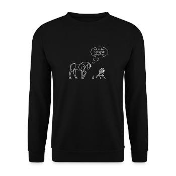 Pferde Design Pferdebesitzerin Reiter - Unisex Pullover - Schwarz - Vorne - Alina (178cm) & Michal (187cm)
