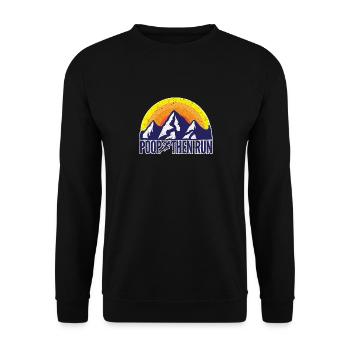 Poop Then Run Funny Trail Running - Unisex Sweatshirt - black - Front - Alina (178cm) & Michal (187cm)