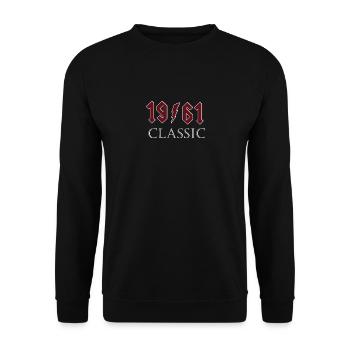Top 1961 Birthday Rock Classic Gift Design - Unisex Sweatshirt - black - Front - Alina (178cm) & Michal (187cm)